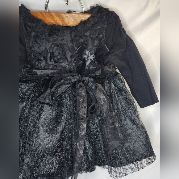 Black Girls Dress w/Tights Size 9 mo. - Picture 4 of 11